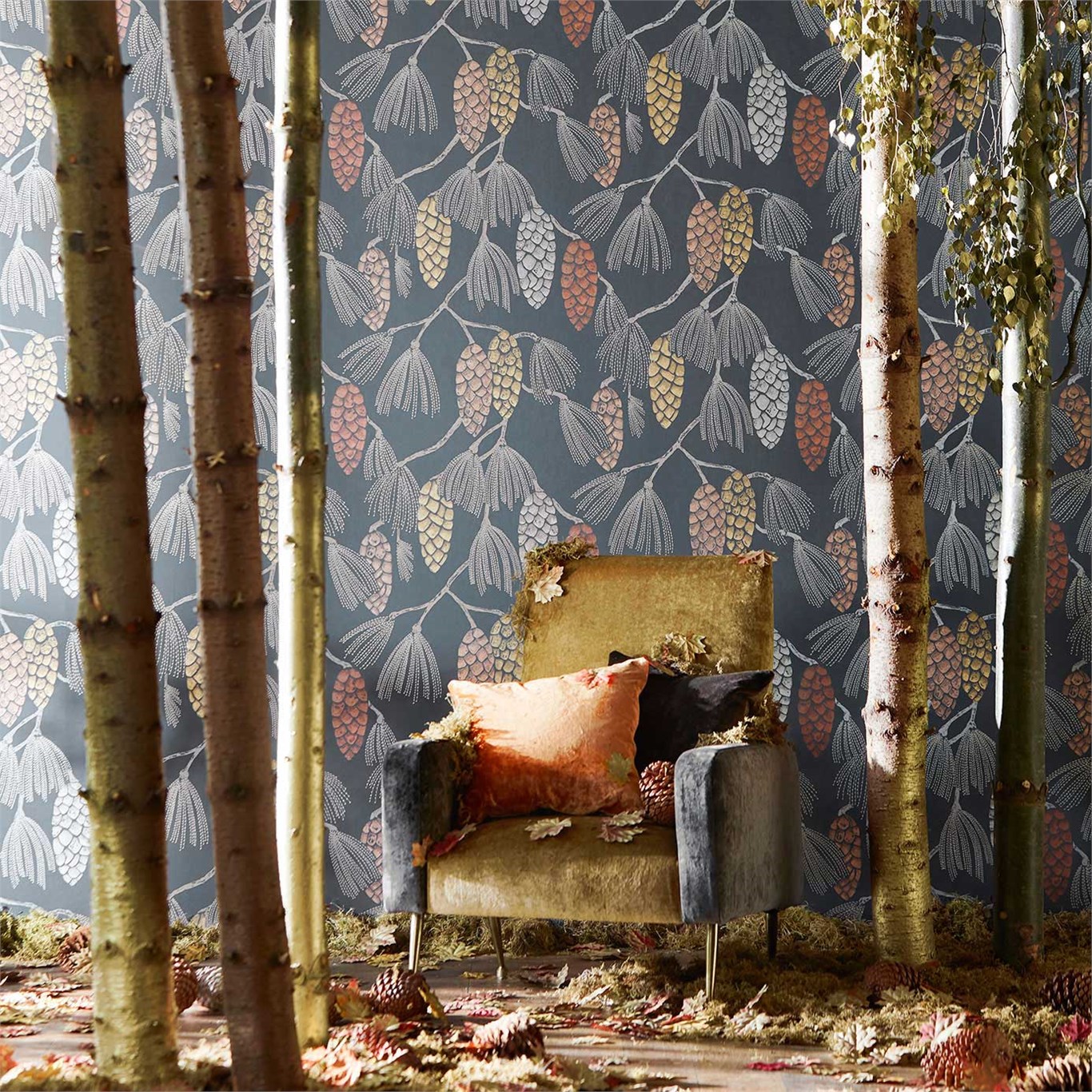 Обои Harlequin Standing Ovation Epitome Copper/Gold/Sepia 111499 фото в интерьере Обои Harlequin Standing Ovation Epitome Copper/Gold/Sepia 111499 фото в интерьере